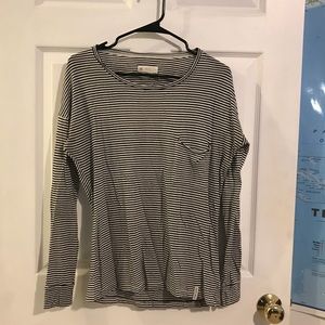 Black and white striped tee with open back
